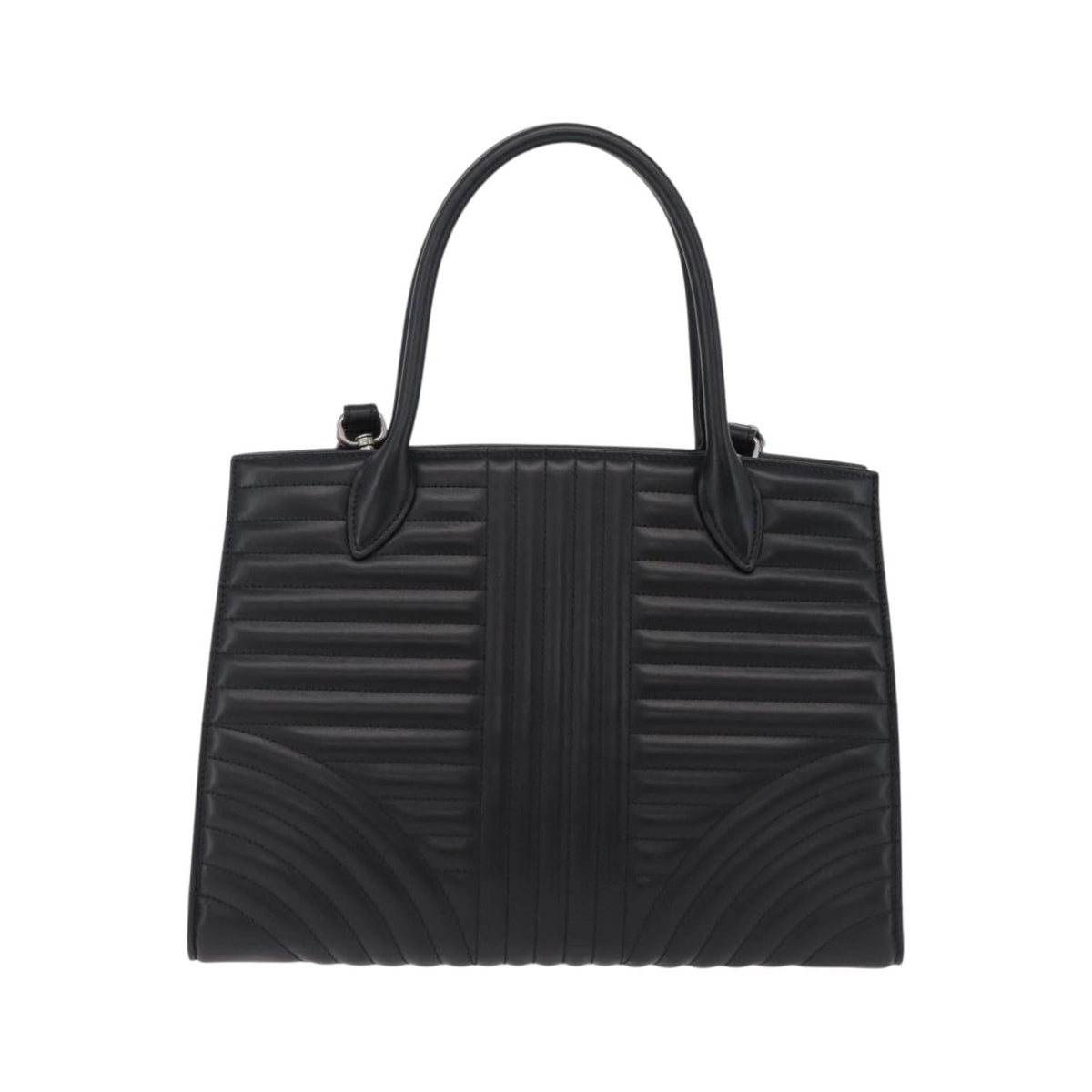 Prada Double Zip Diagramme Quilted Leather, Black, Leather, Tote Bag