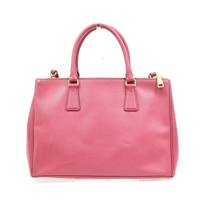 Prada Double Zip Lux Convertible Tote Saffiano Leather, Pink, Leather, Tote Bag