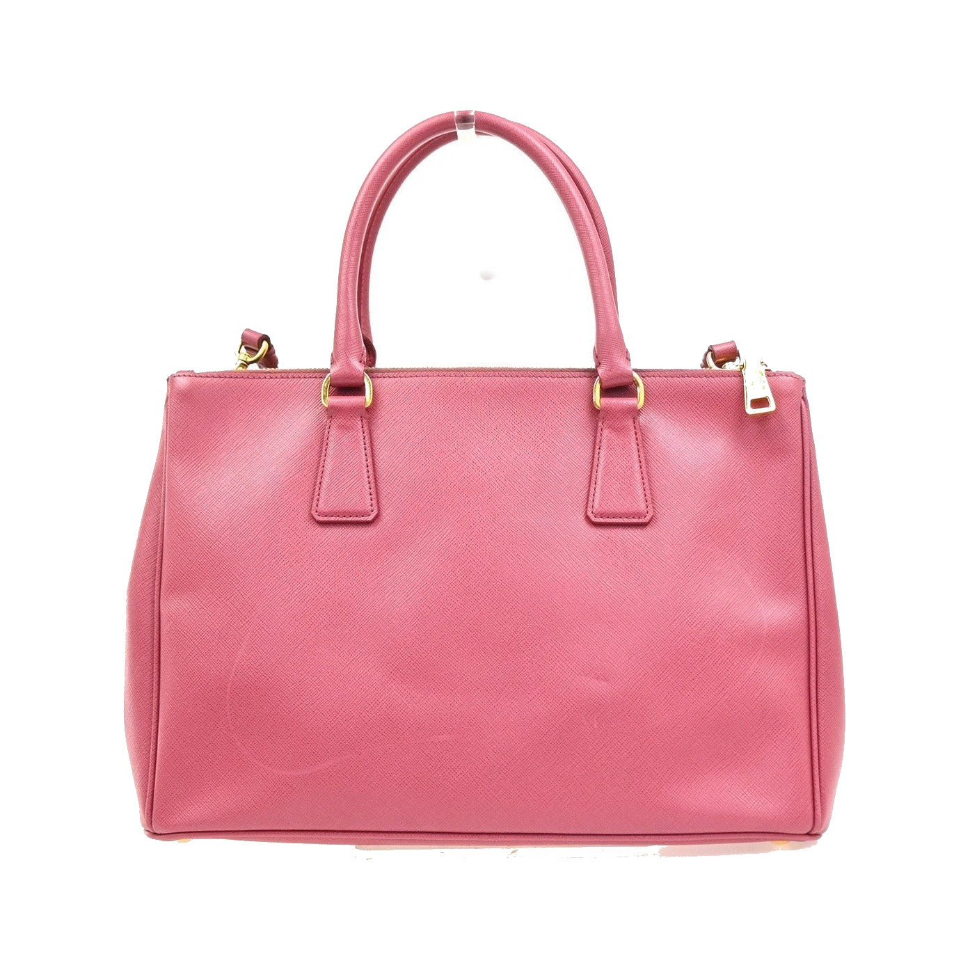 Prada Double Zip Lux Convertible Tote Saffiano Leather, Pink, Leather, Tote Bag