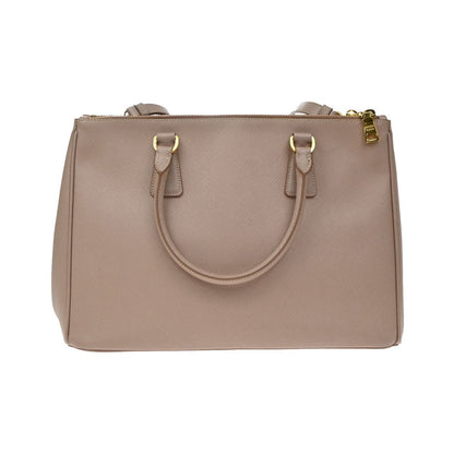 Prada Double Zip Lux Saffiano Leather, Pink, Leather, Tote Bag