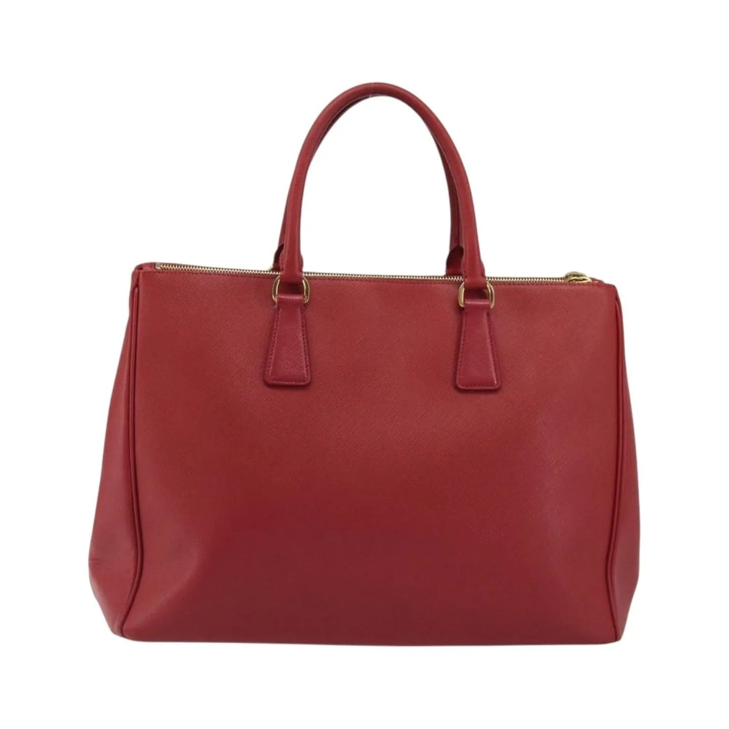 Prada Double Zip Lux Tote Saffiano Leather, Red, Leather, Handbag