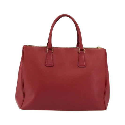 Prada Double Zip Lux Tote Saffiano Leather, Red, Leather, Handbag