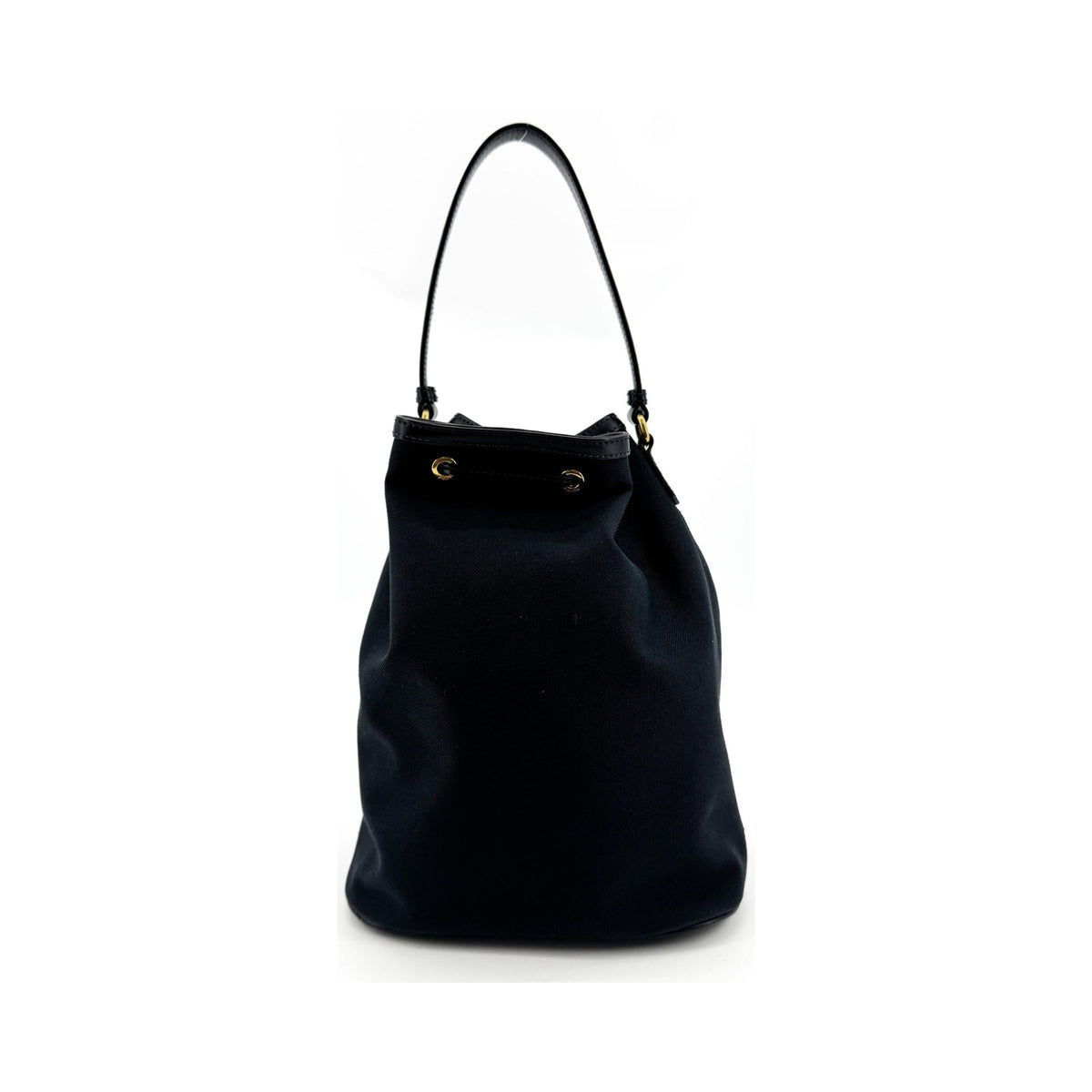 Prada Duet Drawstring Bucket Tessuto, Black, Canvas, Handbag