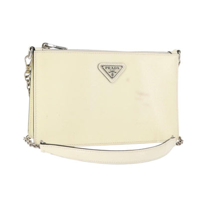 Prada Envelope Wallet on Chain Saffiano Leather, White, Leather, Crossbody Bag