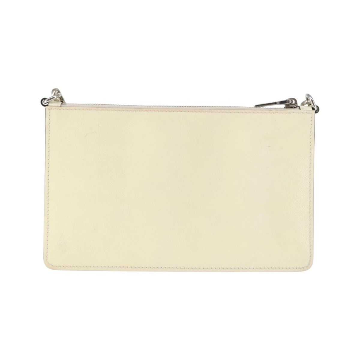 Prada Envelope Wallet on Chain Saffiano Leather, White, Leather, Crossbody Bag