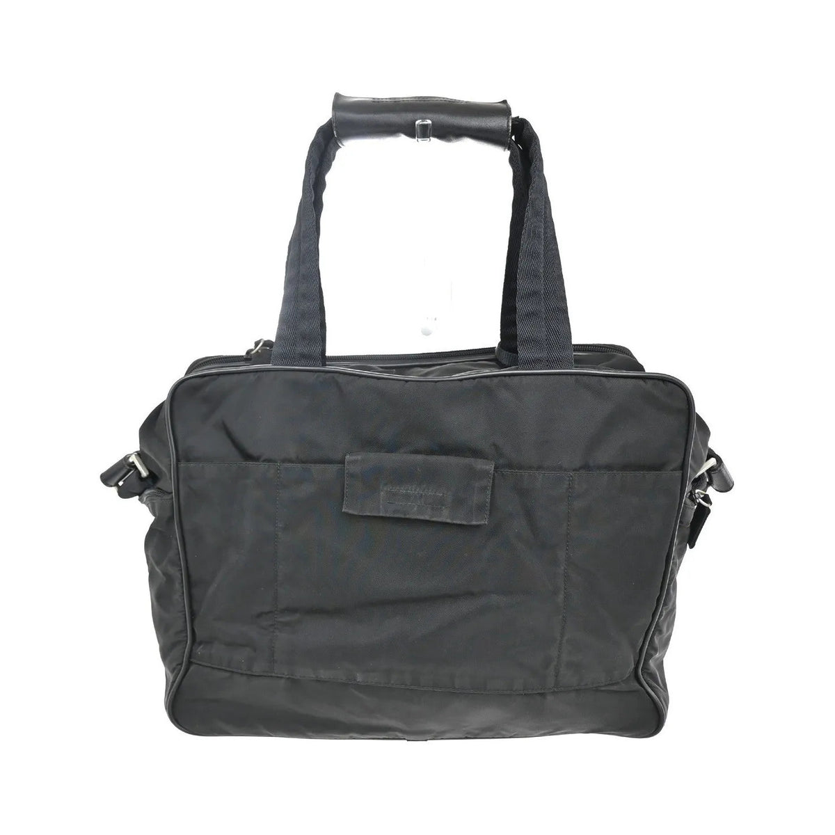 Prada Expandable Front Zip Boston Tessuto, Black, Nylon, Travel Bag