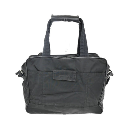 Prada Expandable Front Zip Boston Tessuto, Black, Nylon, Travel Bag