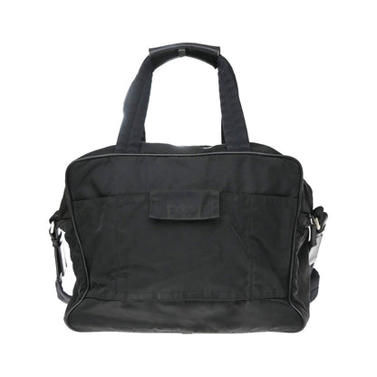 Prada Expandable Front Zip Boston Tessuto, Black, Nylon, Handbag