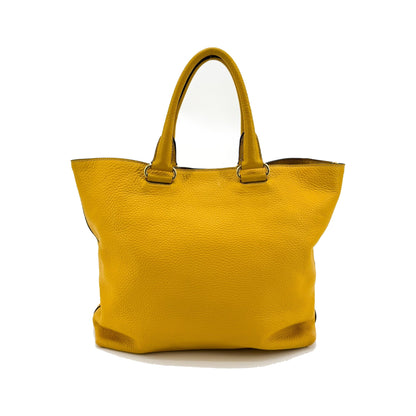 Prada Front Pocket Convertible Tote Leather, Yellow, Leather, Tote Bag