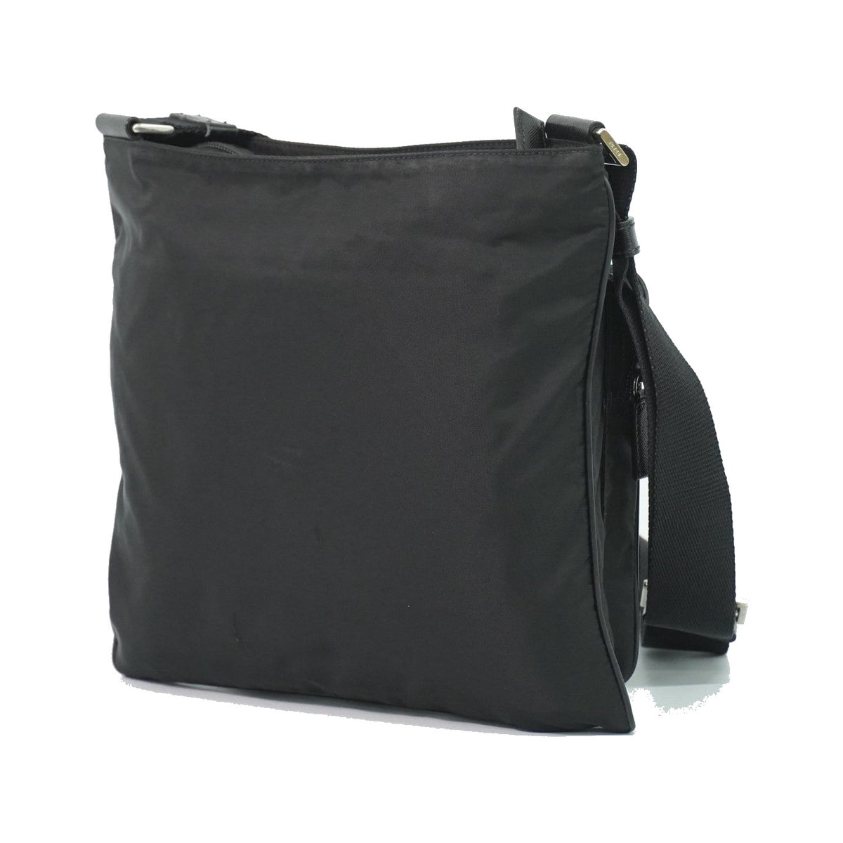 Prada Front Pocket Messenger Quilted Tessuto, Black, Nylon, Shoulder Bag