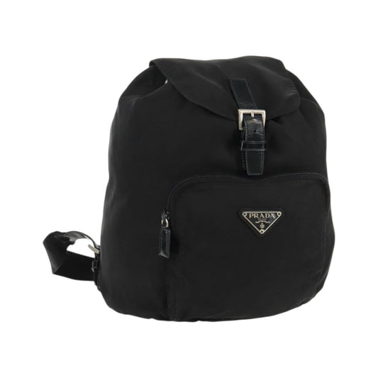 Prada Front Pocket Tessuto, Black, Nylon, Backpack