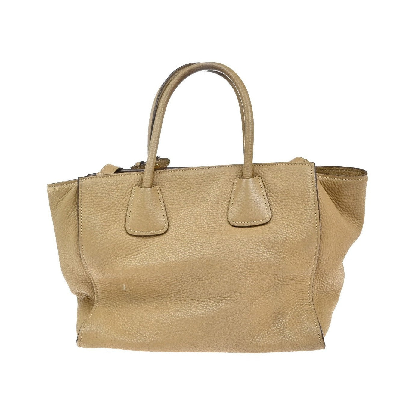 Prada Front Pocket Wing Convertible Tote Vitello Daino, Beige, Leather, Tote Bag