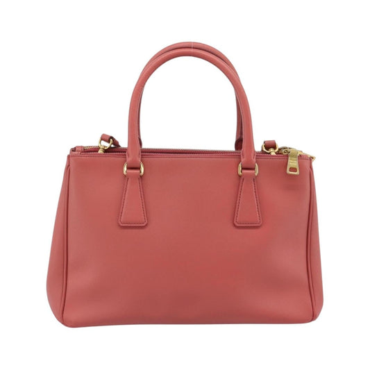 Prada Galleria Double Zip Saffiano Leather, Pink, Leather, Tote Bag