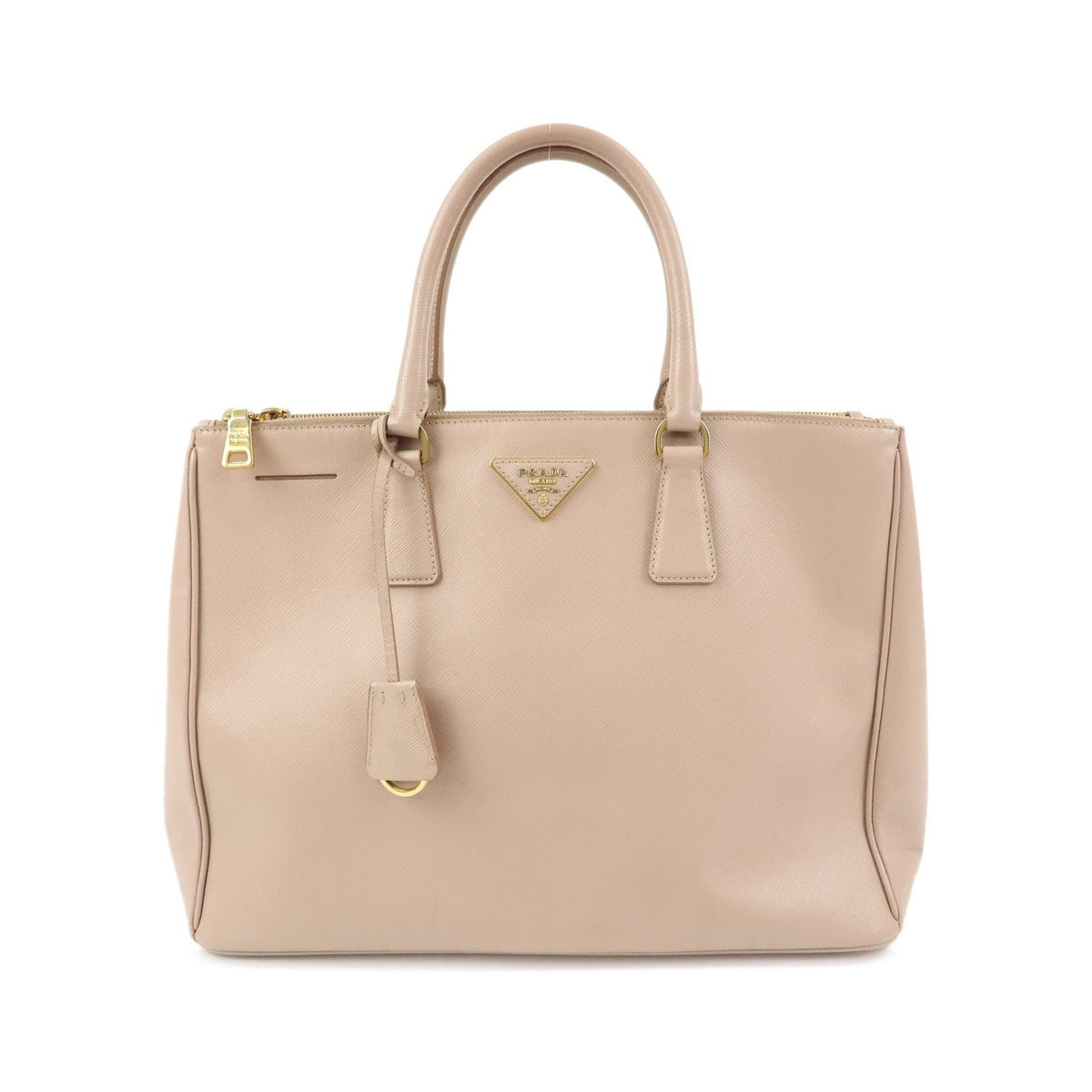Prada Galleria Double Zip Saffiano Leather, Pink, Leather, Tote Bag