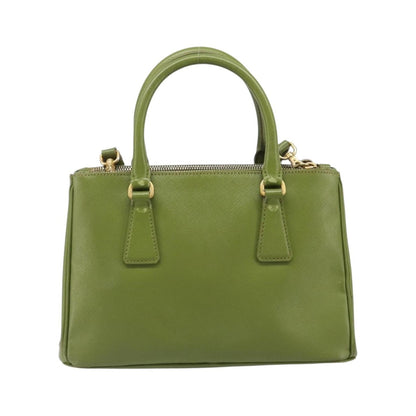 Prada Galleria  Strap Leather, Green, Leather, Handbag