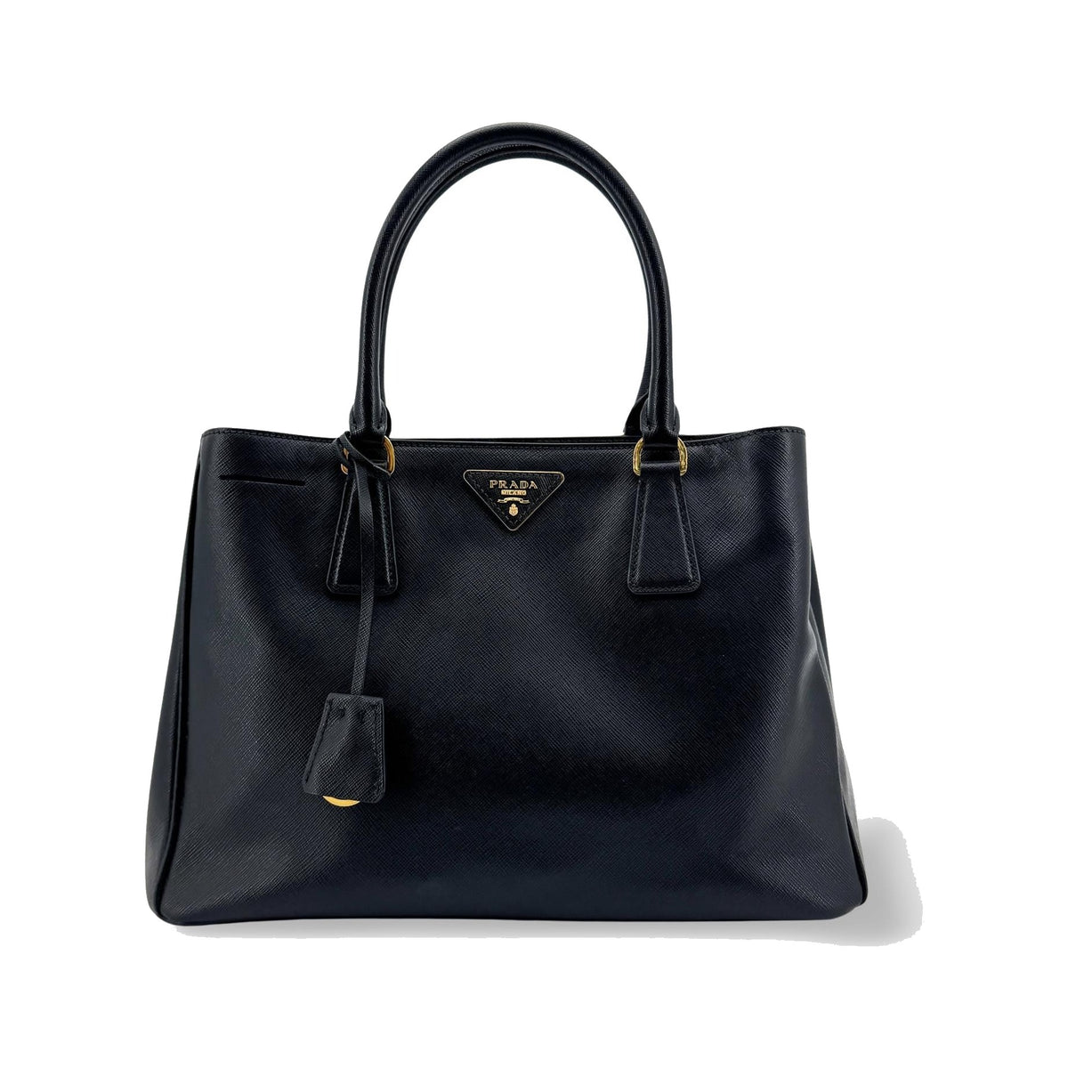 Prada Galleria  Strap Leather, Black, Leather, Handbag