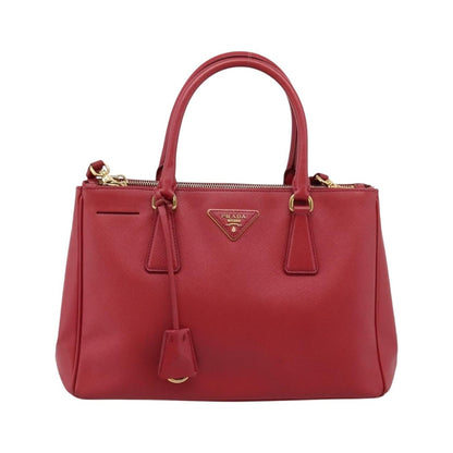 Prada Galleria  Strap Leather, Red, Leather, Handbag