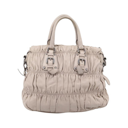 Prada Gaufre Convertible Nappa Leather, Gray, Leather, Tote Bag