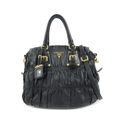 Prada Gaufre Convertible Nappa Leather, Black, Leather, Tote Bag