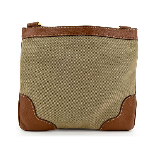 Prada Logo Canvas, Beige, Canvas, Crossbody Bag