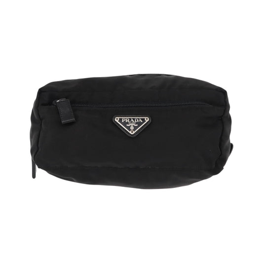 Prada Logo Pouch Nylon, Black, Nylon, Clutch