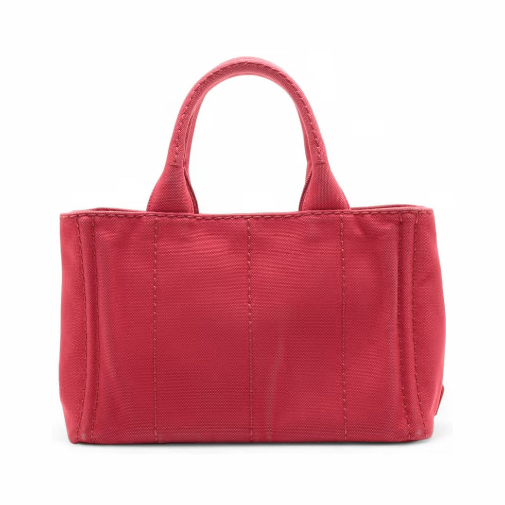 Prada Logo Strap Canapa Tote Jacquard, Red, Canvas, Tote Bag