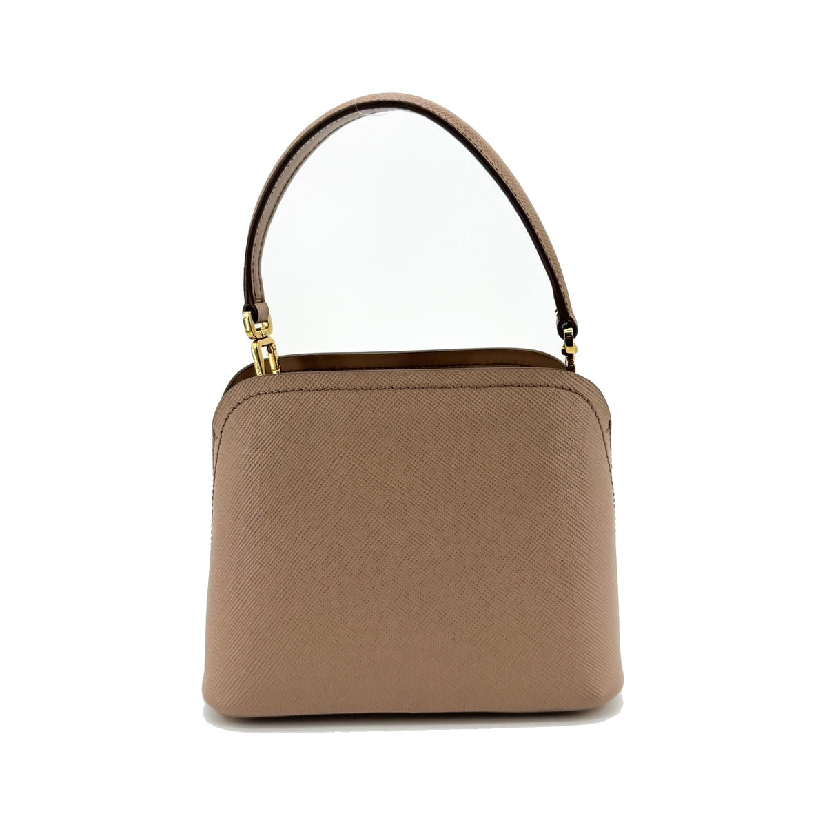 Prada Matinee Top Handle Saffiano Leather, Beige, Leather, Handbag