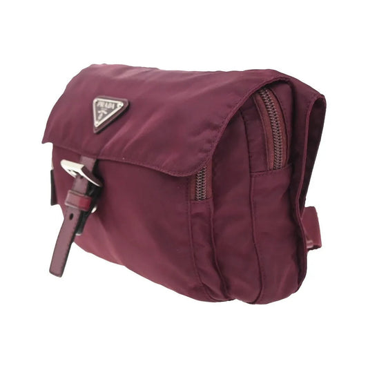 Prada Messenger Printed Tessuto, Red, Nylon, Crossbody Bag