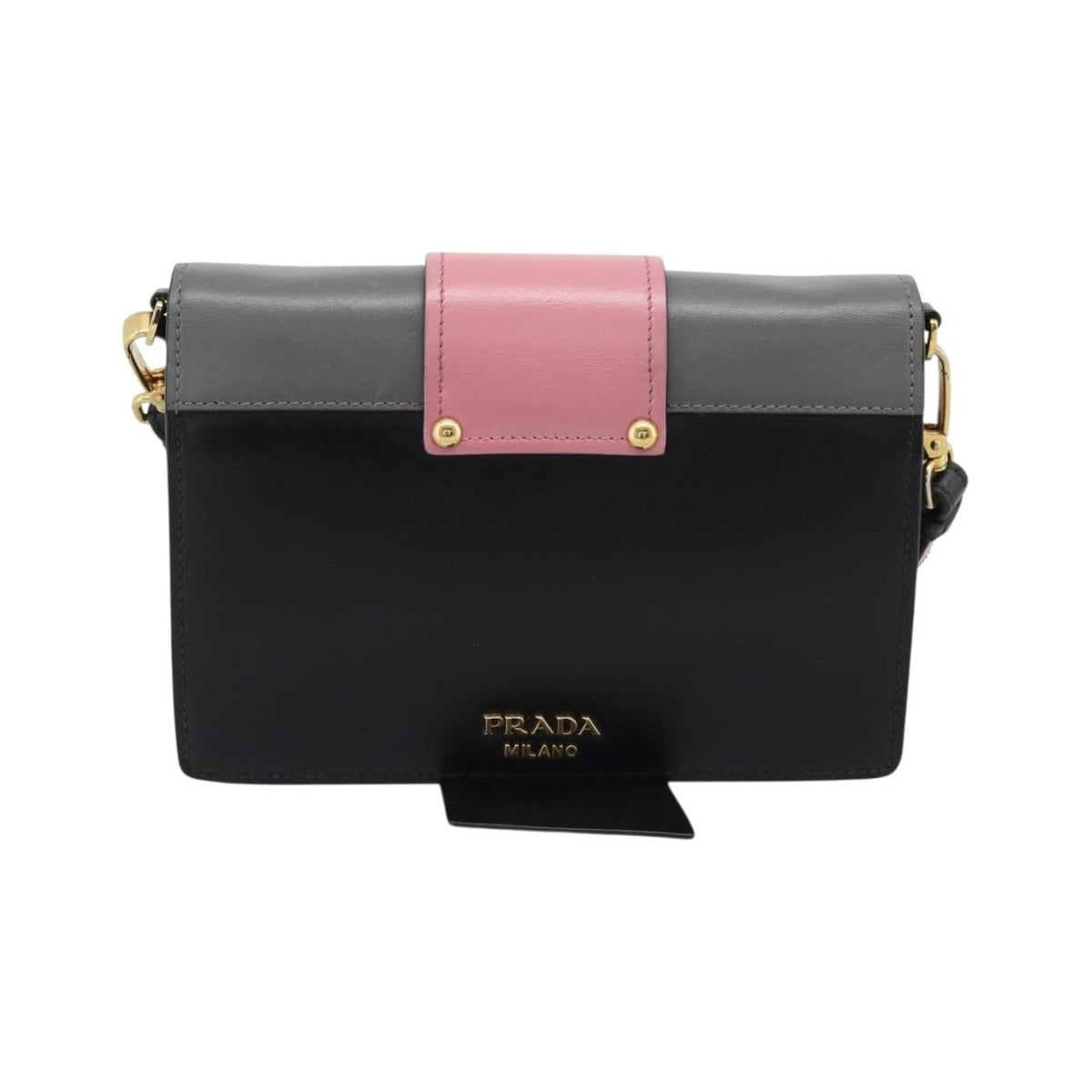 Prada Metal Ribbon City Calfskin, Multicolour, Leather, Shoulder Bag