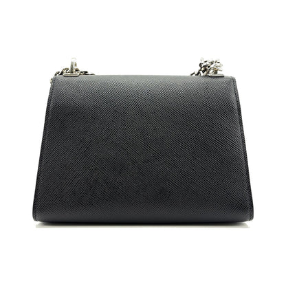 Prada Monochrome Saffiano Leather, Black, Leather, Tote Bag