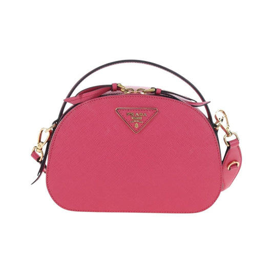 Prada Odette Top Handle Saffiano Leather, Pink, Leather, Handbag