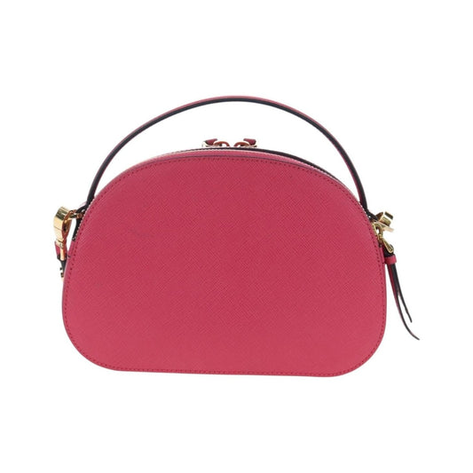 Prada Odette Top Handle Saffiano Leather, Pink, Leather, Handbag