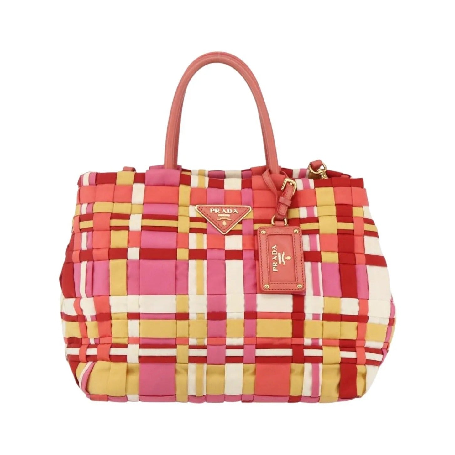 Prada Open Convertible Tote Woven Tessuto, Multicolour, Nylon, Tote Bag