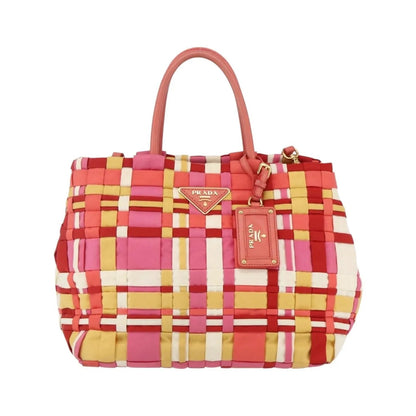 Prada Open Convertible Tote Woven Tessuto, Multicolour, Nylon, Tote Bag