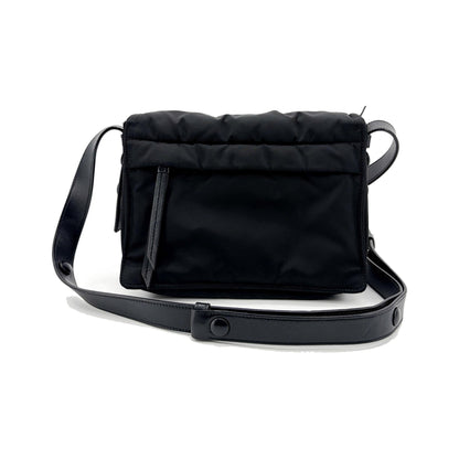 Prada Padded Flap Re-Nylon, Black, Nylon, Shoulder Bag