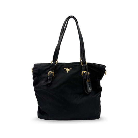 Prada Padded Soft Re-Nylon, Black, Nylon, Tote Bag