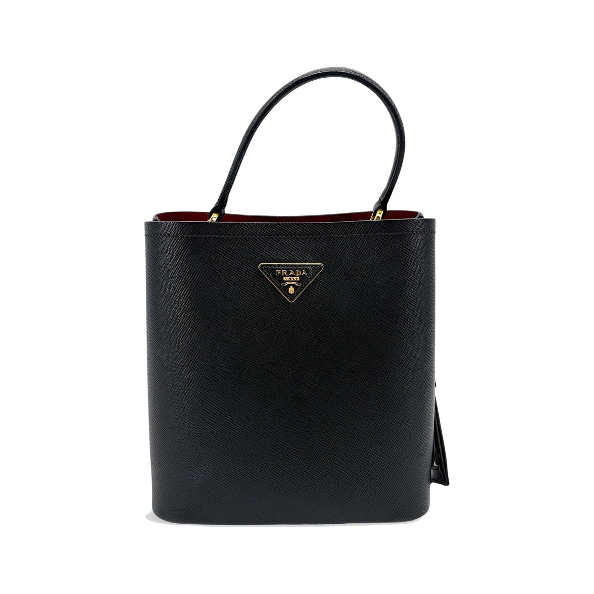 Prada Panier Bucket Saffiano Leather, Black, Leather, Handbag
