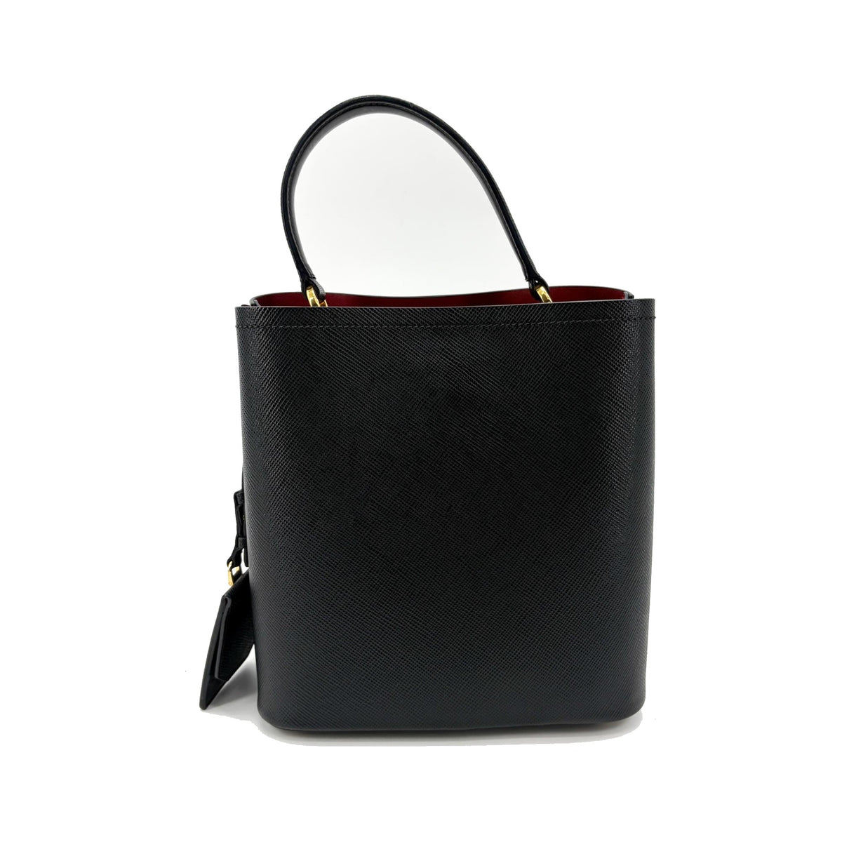 Prada Panier Bucket Saffiano Leather, Black, Leather, Handbag