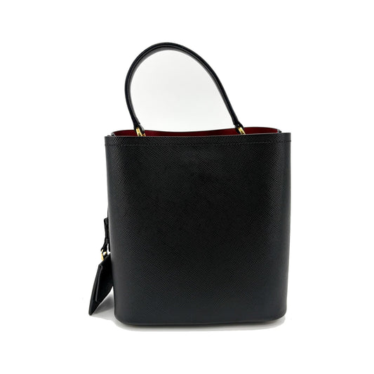 Prada Panier Bucket Saffiano Leather, Black, Leather, Handbag