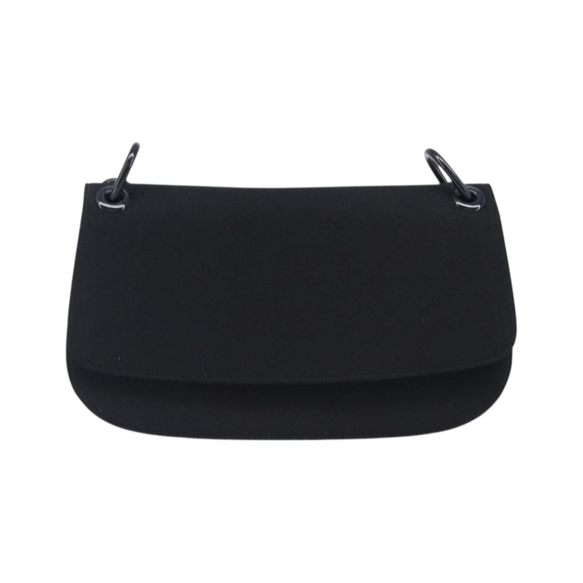 Prada Plastic Chain Flap Bag Canvas, Black, Cotton, Shoulder Bag