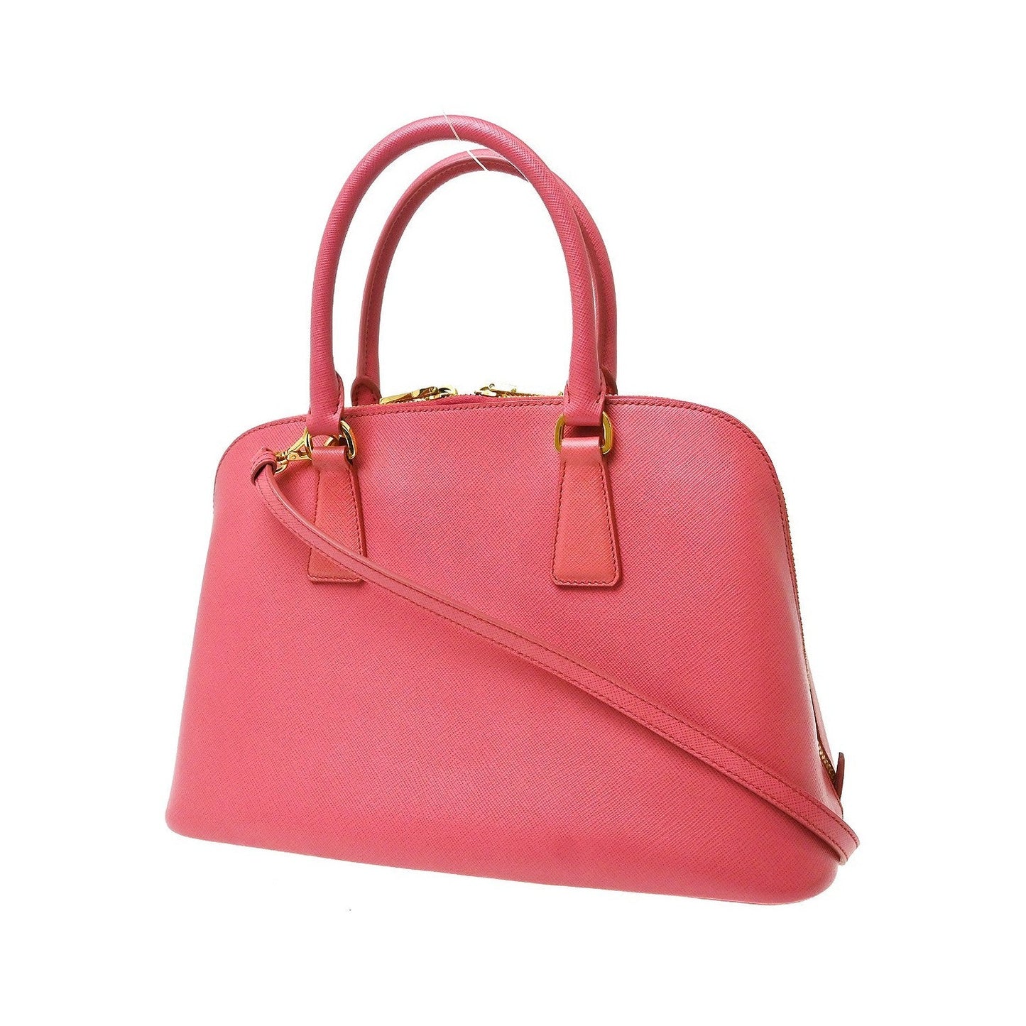 Prada Promenade Saffiano, Pink, Leather, Handbag