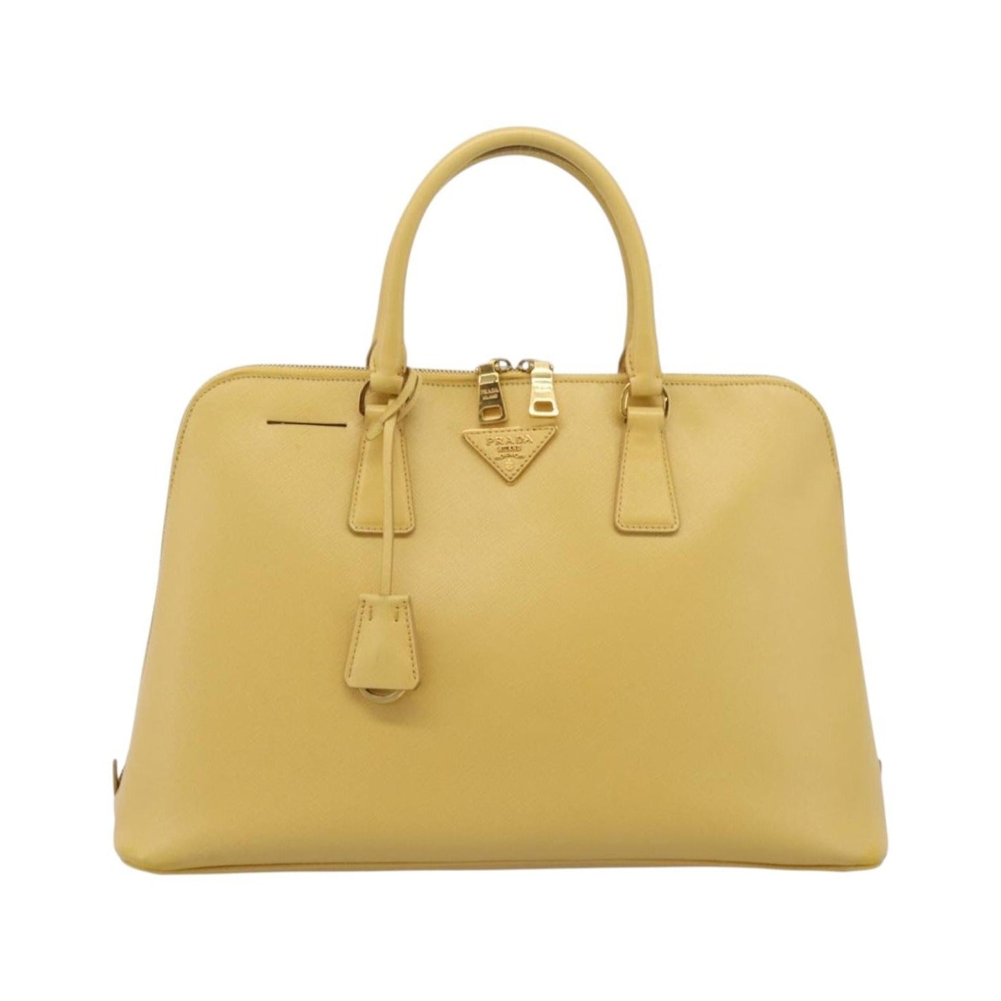 Prada Promenade Saffiano Leather, Yellow, Leather, Handbag