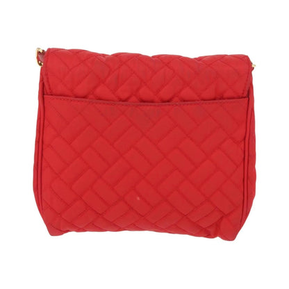 Prada Pushlock Chain Flap Quilted Tessuto, Red, Nylon, Shoulder Bag