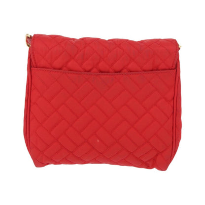 Prada Pushlock Chain Flap Quilted Tessuto, Red, Nylon, Shoulder Bag