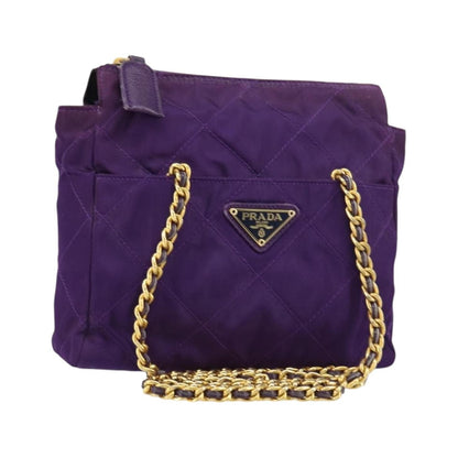 Prada Re-Edition 1995 Chain Tote Quilted Re-Nylon, Purple, Nylon, Shoulder Bag