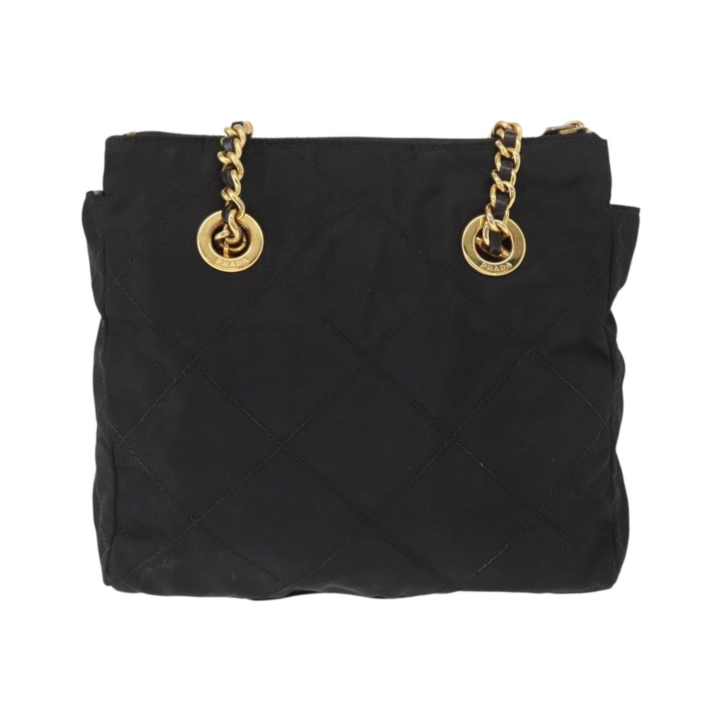 Prada Re-Edition 1995 Chain Tote Quilted Re-Nylon, Black, Nylon, Shoulder Bag