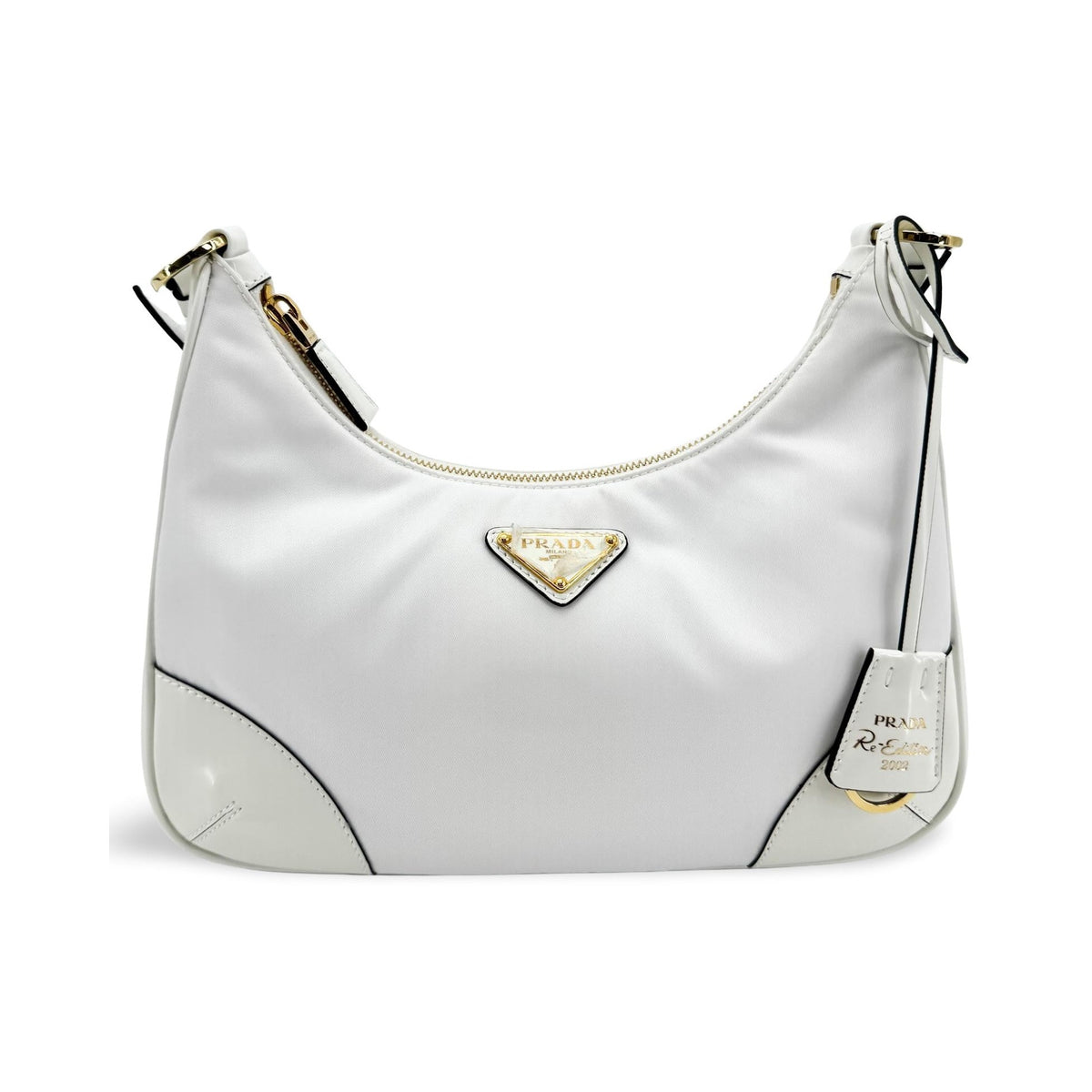 Prada Re-Edition 2004 Nylon and Leather, White, Nylon, Shoulder Bag