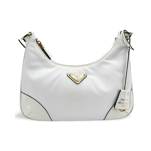 Prada Re-Edition 2004 Nylon and Leather, White, Nylon, Shoulder Bag