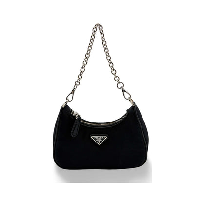 Prada Re-Edition Tessuto, Black, Nylon, Shoulder Bag