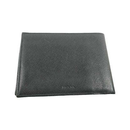 Prada Saffiano bifold Leather, Black, Leather, Wallet